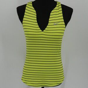 Nike Dri-Fit Yellow Gray Striped Athletic Tank Top Size Small